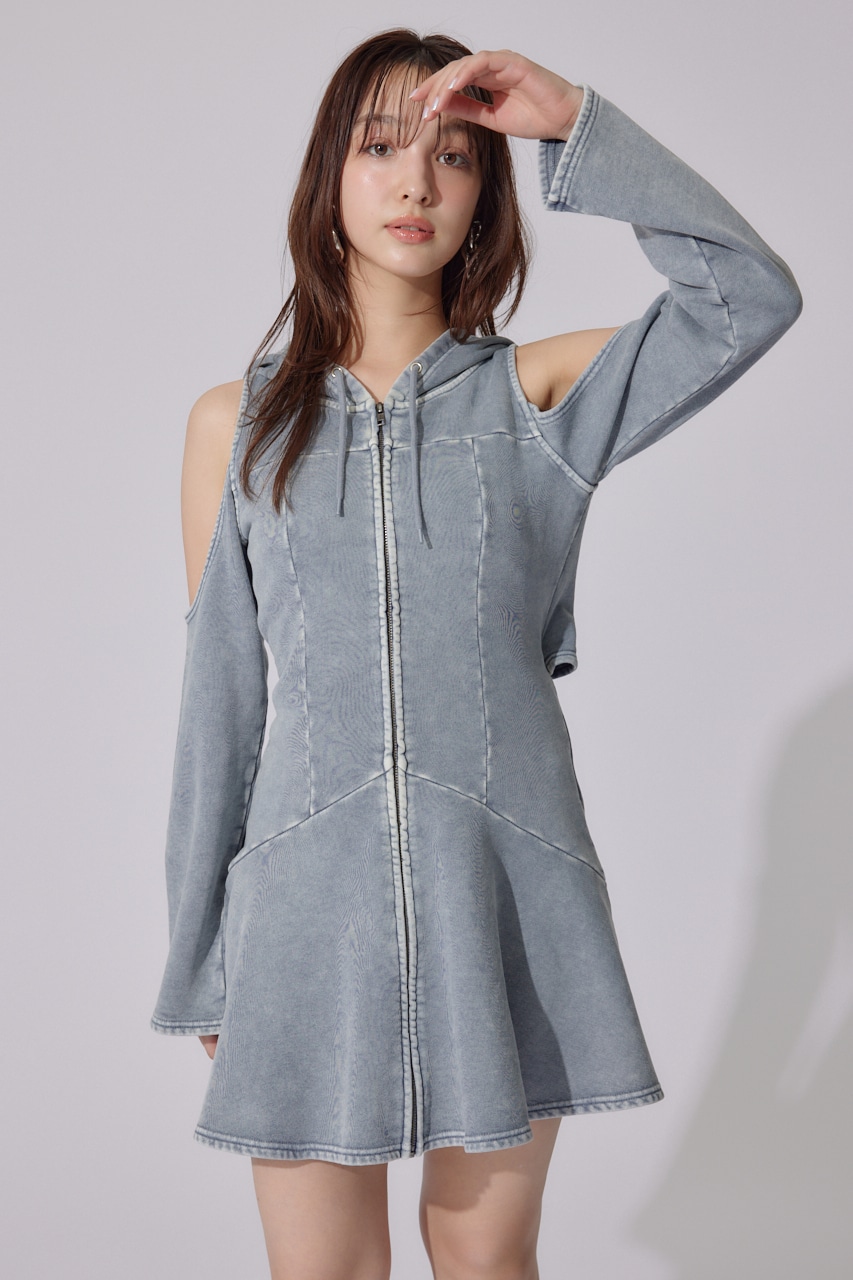 フードマーメイドワンピース BLU FREE