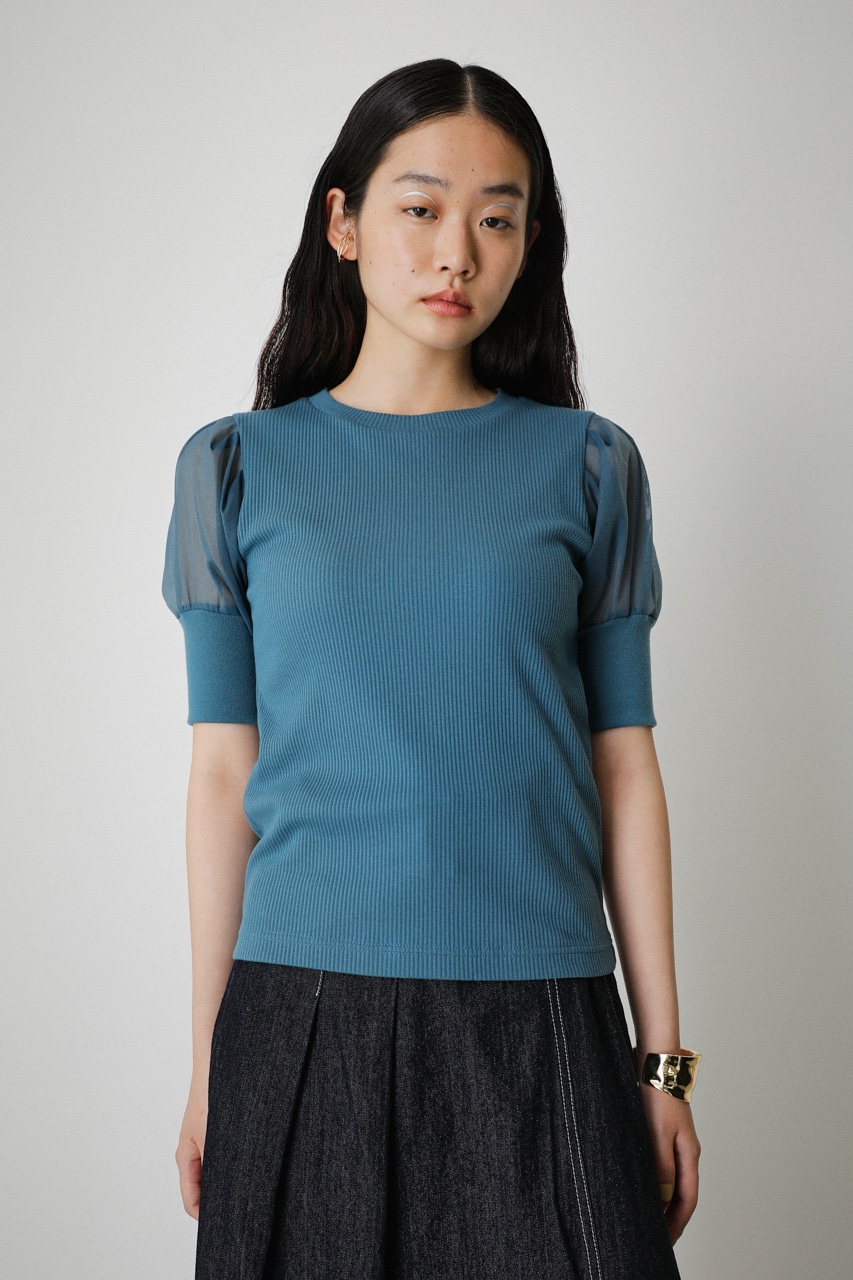AZUL BY MOUSSY | SHEER SLEEVE PUFF TOPS (Tシャツ・カットソー(半袖
