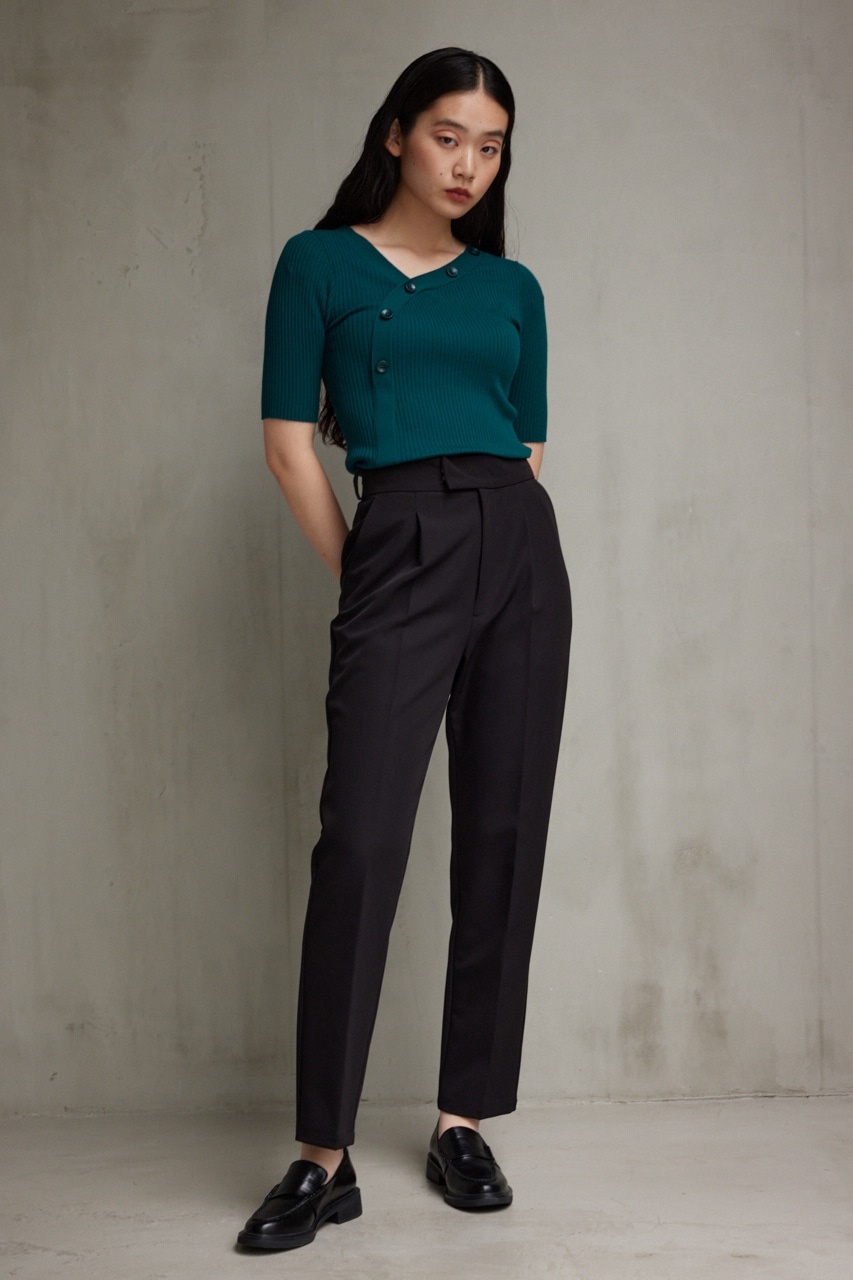 AZUL BY MOUSSY | アシンメトリーボタン5分袖ニット (ニット ) |SHEL 