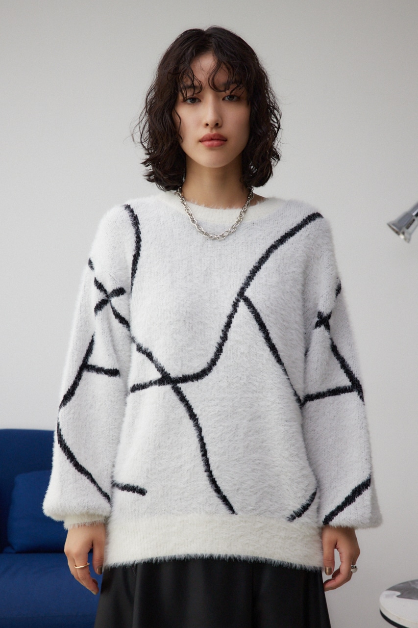ニュアンスライン柄ニット IVOY FREE