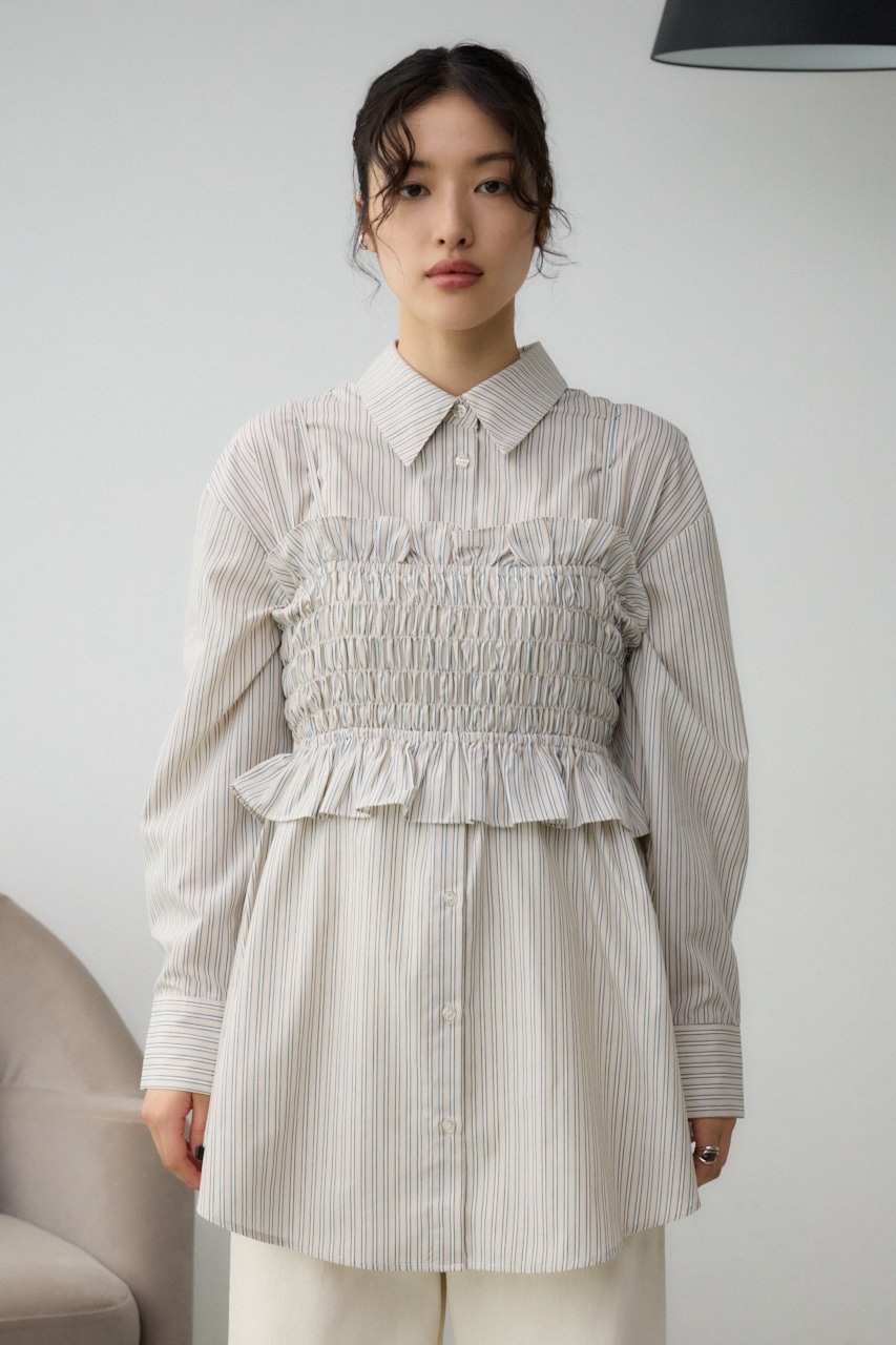 ビスチェ付きオーバーシャツ Stripe FREE