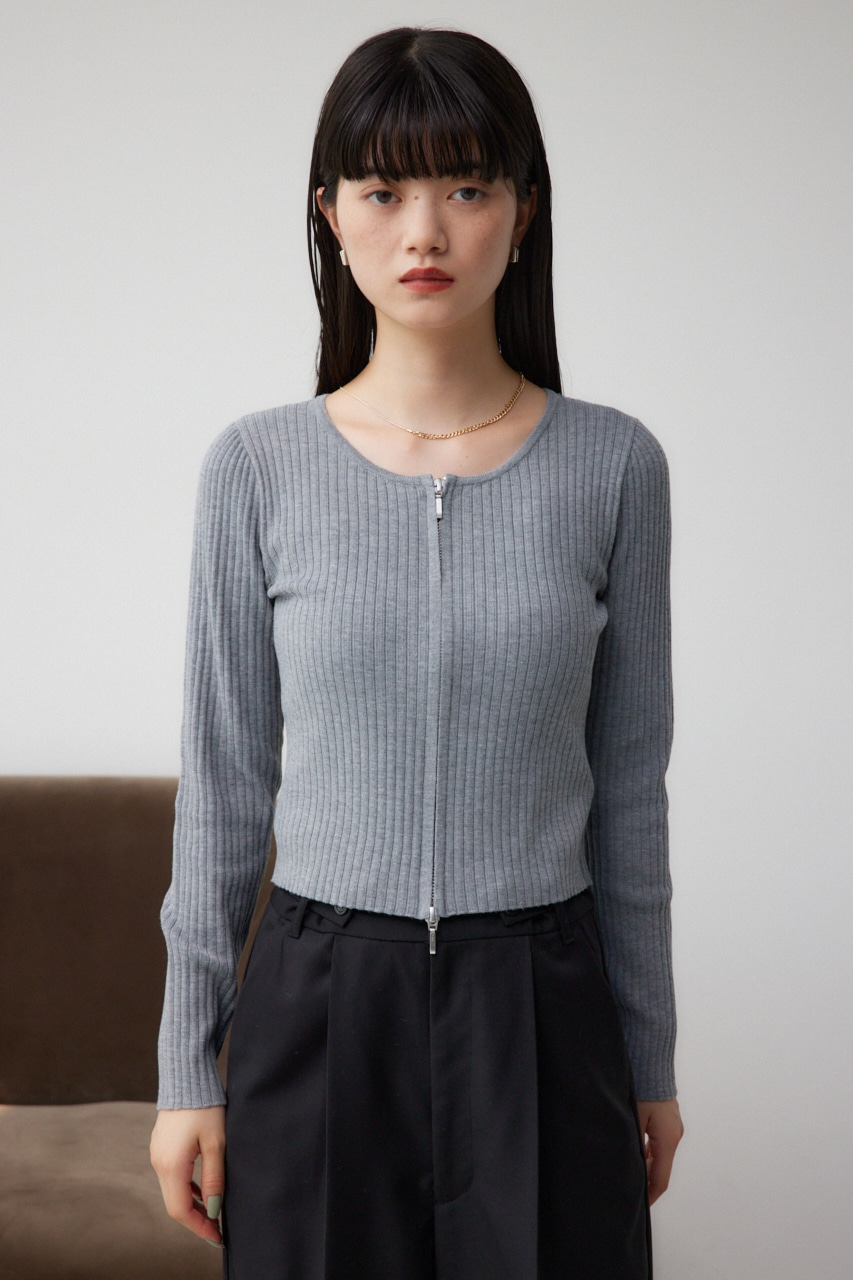 Wジップロングスリーブプルオーバー GRY FREE