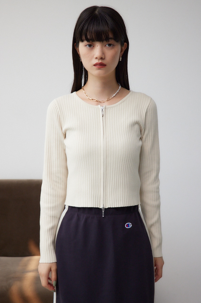 Wジップロングスリーブプルオーバー O/WHT FREE