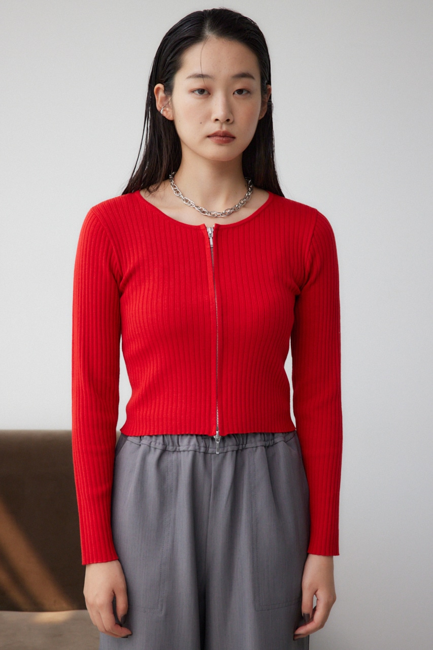 Wジップロングスリーブプルオーバー RED FREE
