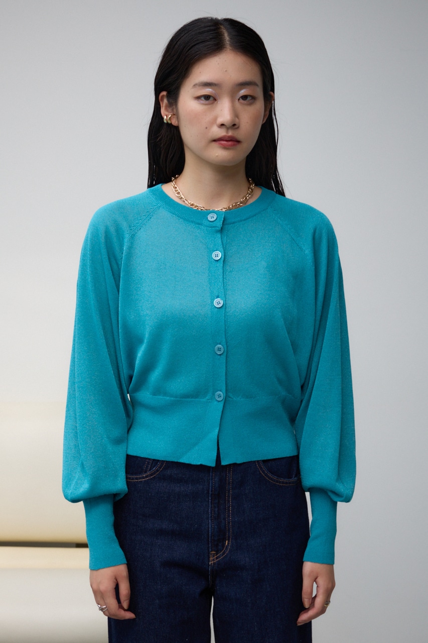 シアーニットカーディガン BLU FREE