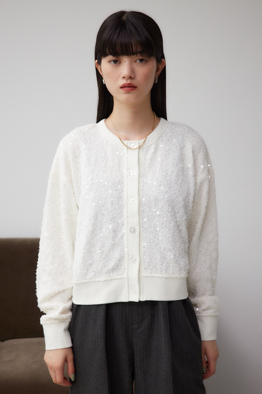 2WAYスパンコールカーディガン IVOY FREE