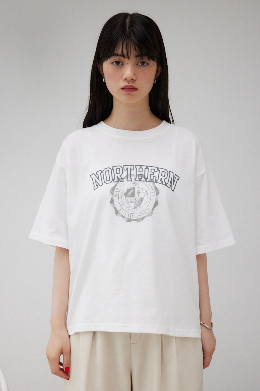 カレッジルーズTシャツ WHT FREE