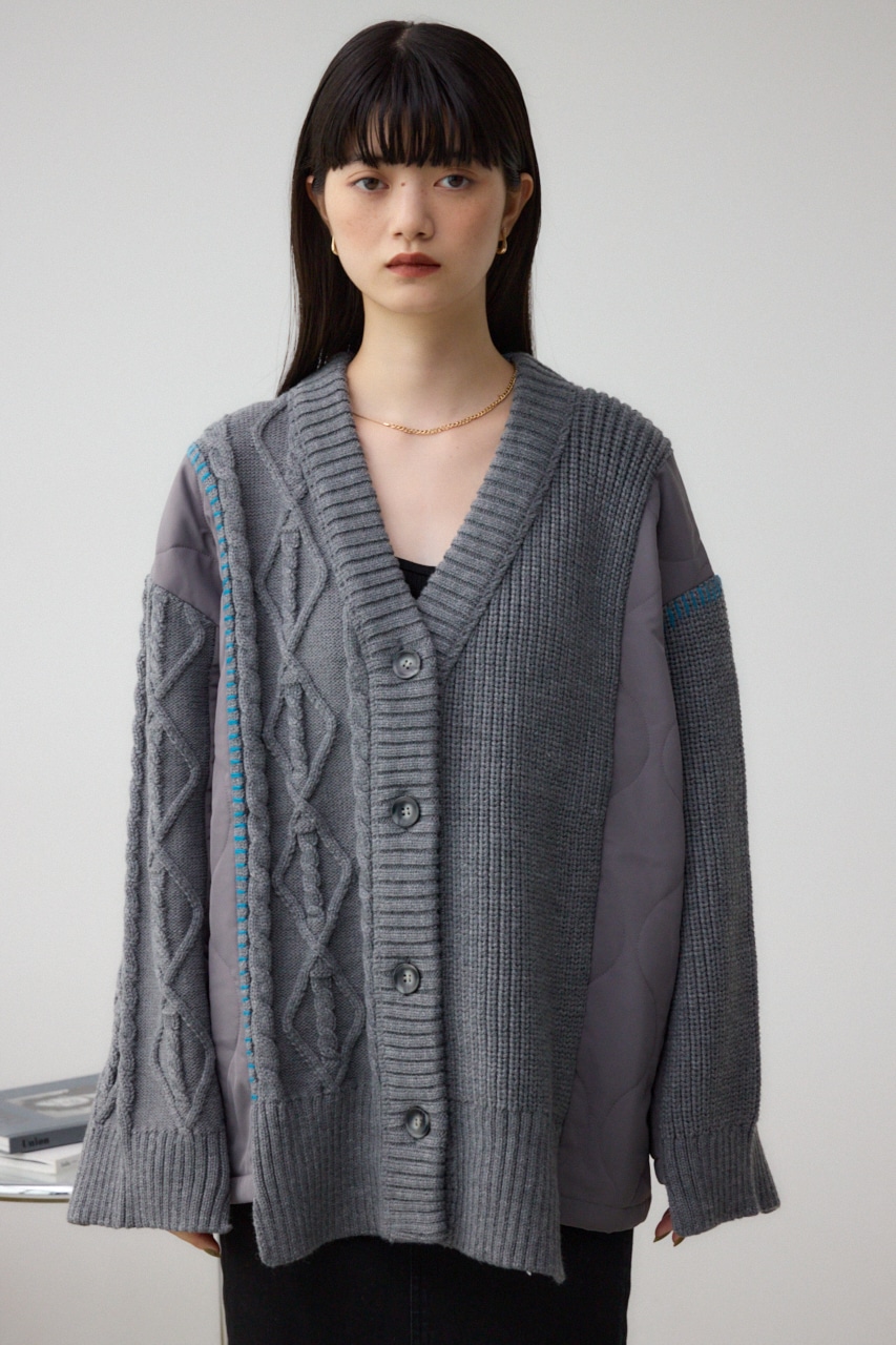 コンビネーションカーディガン GRY FREE