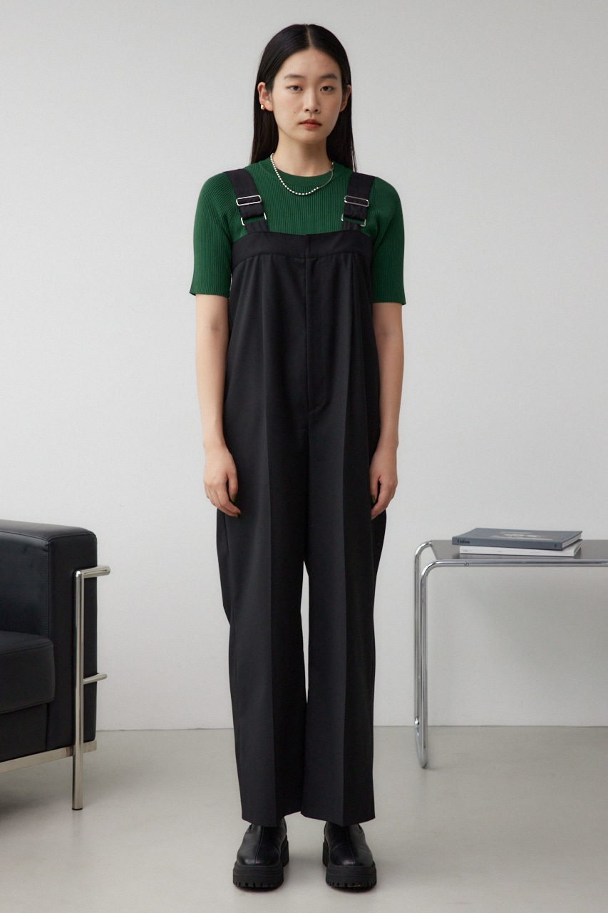 Y's エプロン風　オーバーオール　オールインワン　ブラック Y's エプロン風 オーバーオール オールインワン ブラック