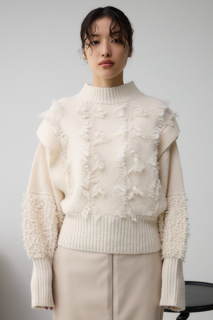 フリンジジャガードニット IVOY FREE