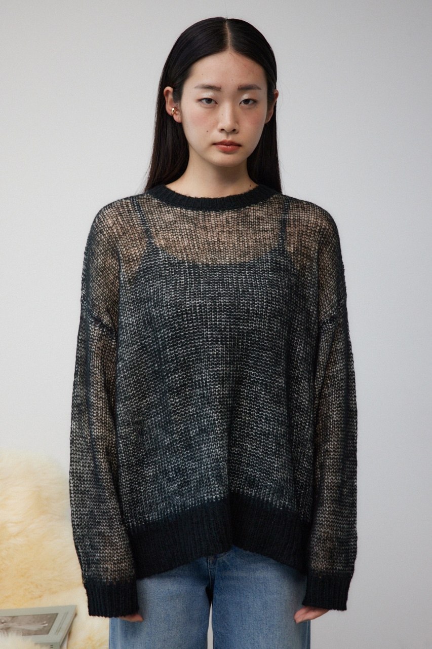 リバーシブルシアーニット BLK FREE