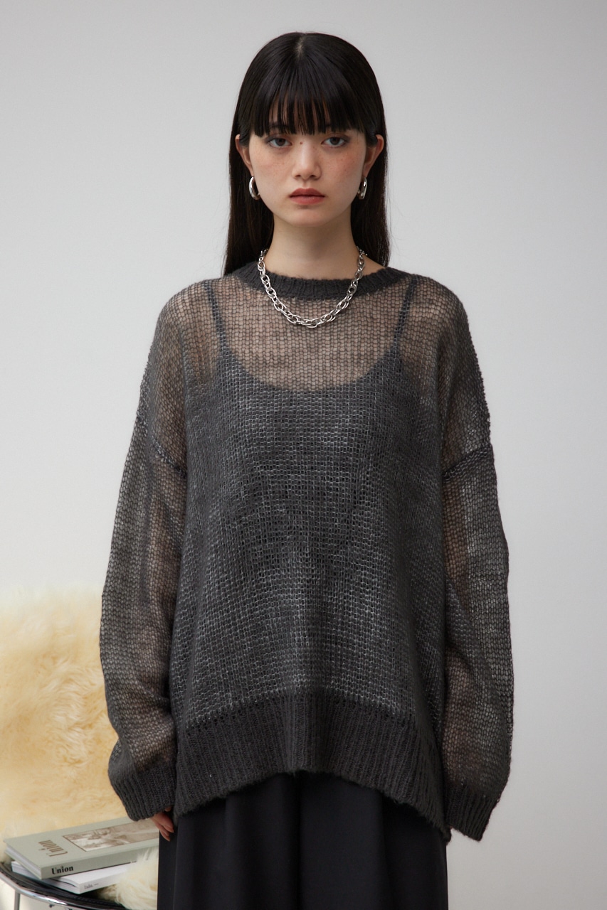 リバーシブルシアーニット GRY FREE