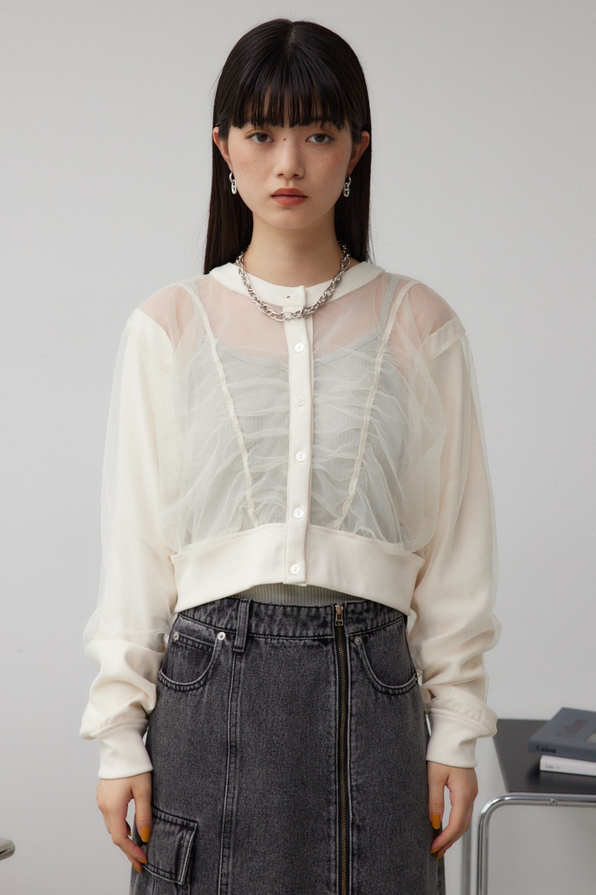 チュールドッキングカーディガン IVOY FREE