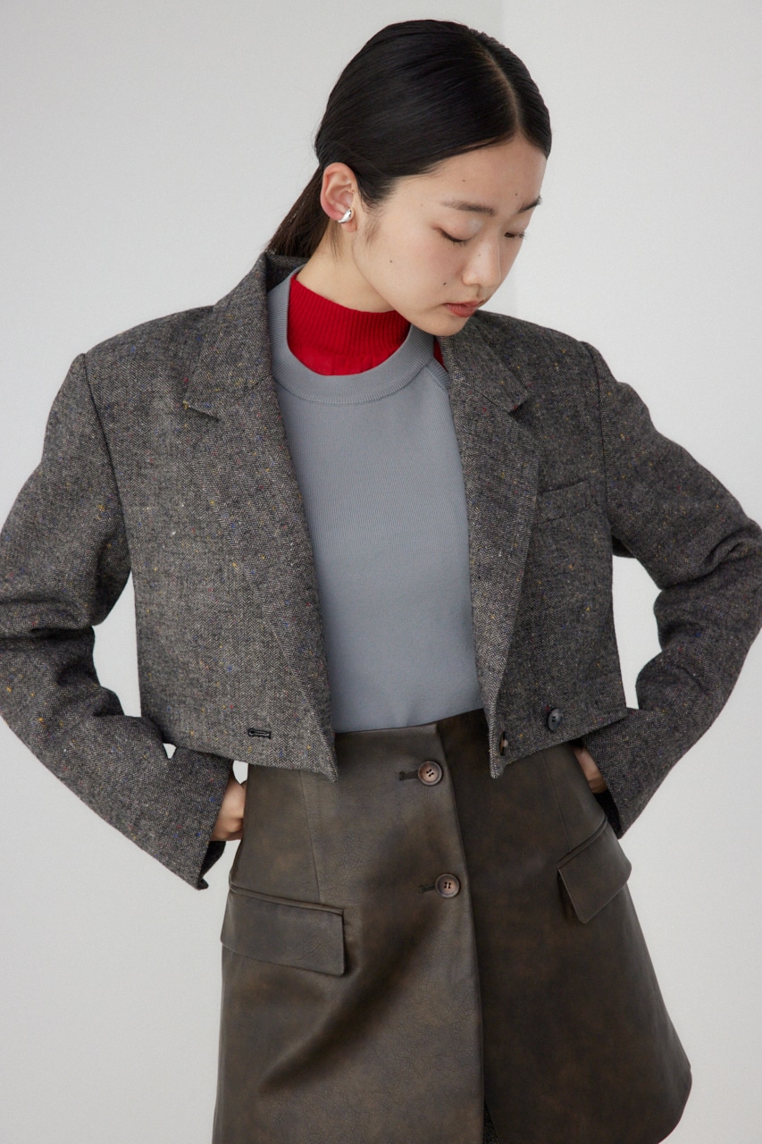 【PLUS】パターンクロップドジャケット Multi_1 FREE