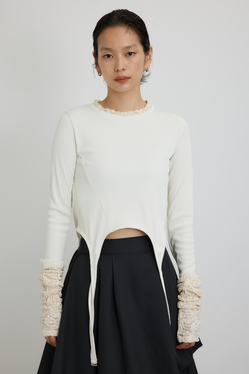 【PLUS】レースドッキングストラップトップス IVOY FREE