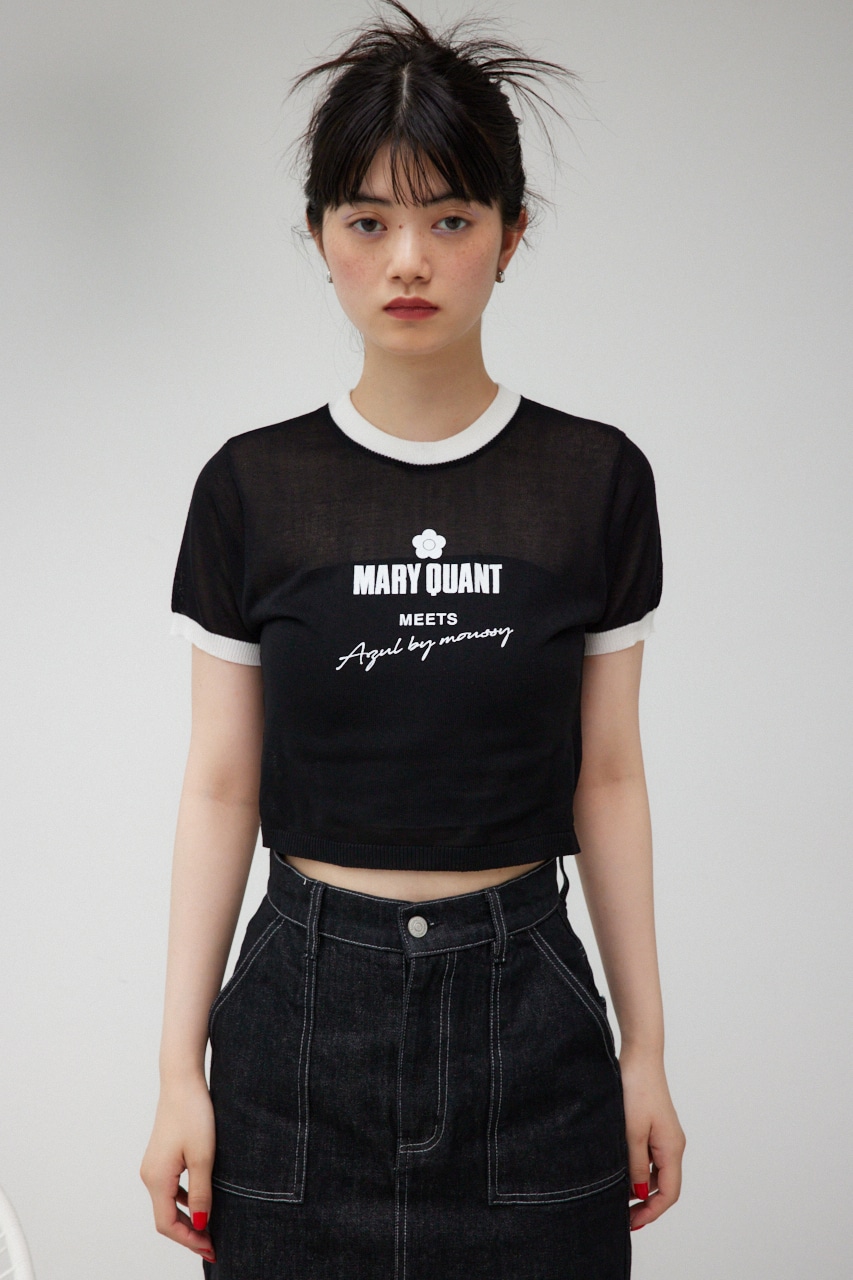MARY QUANT×AZUL シアーロゴニット BLK M