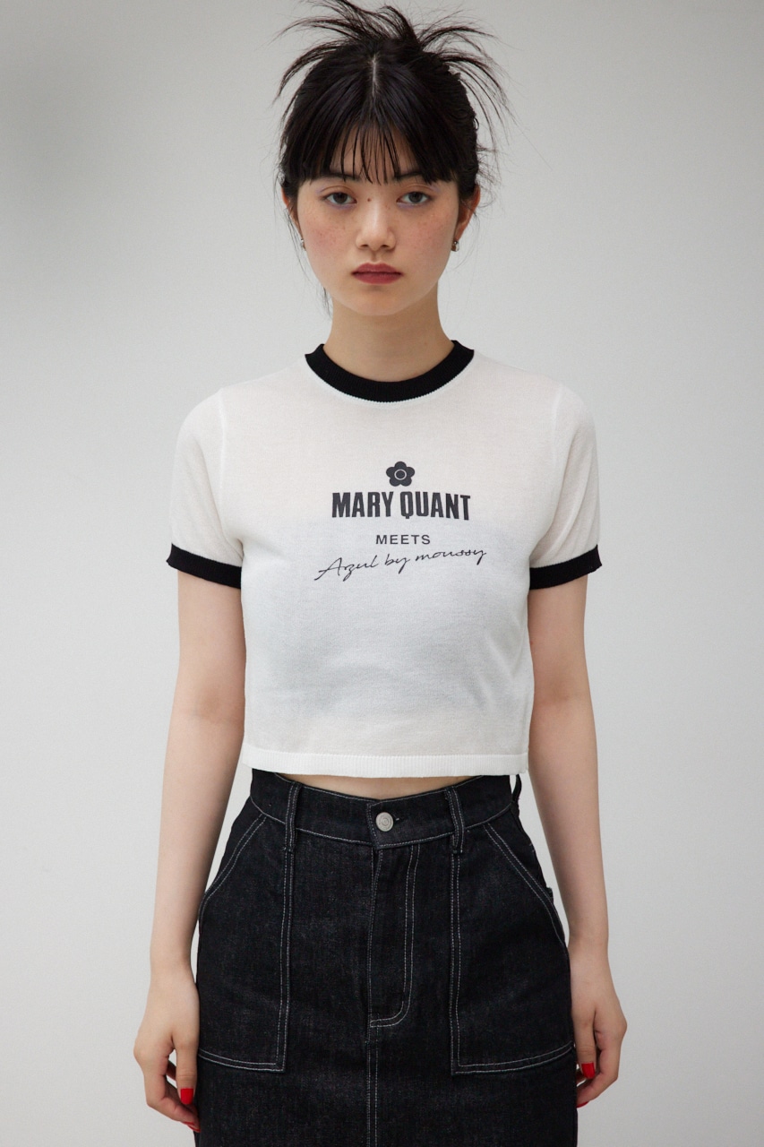 MARY QUANT×AZUL シアーロゴニット IVOY S