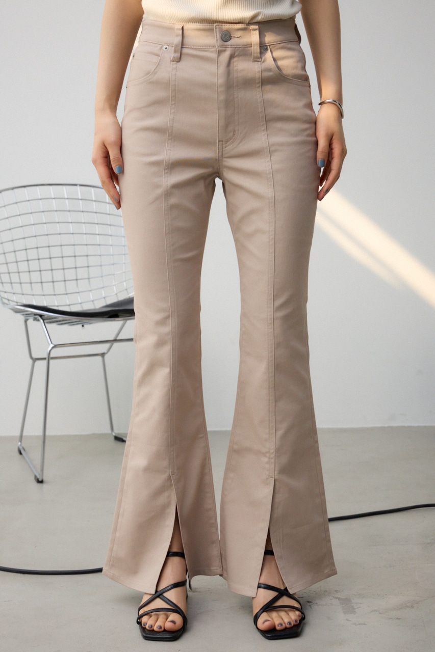 センタースリットカラーフレアパンツ BEG M