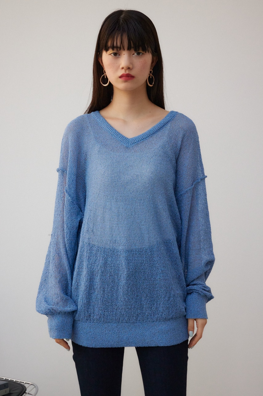 シアーグリッタールーズニット BLU FREE