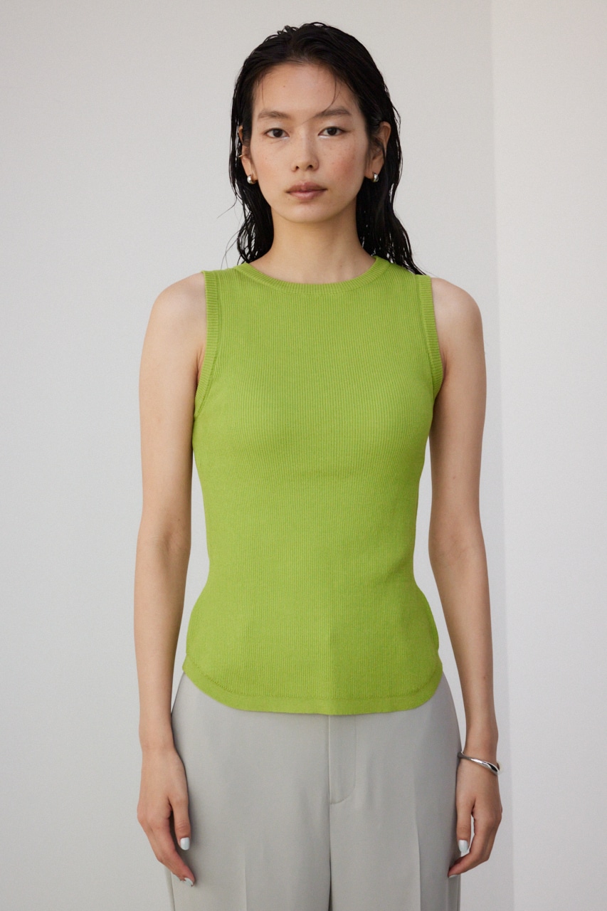【PLUS】パッド付きニットタンク LIME FREE