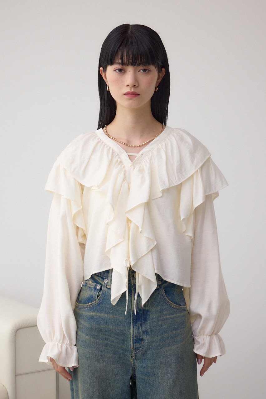 ラッフルフリルブラウス IVOY FREE