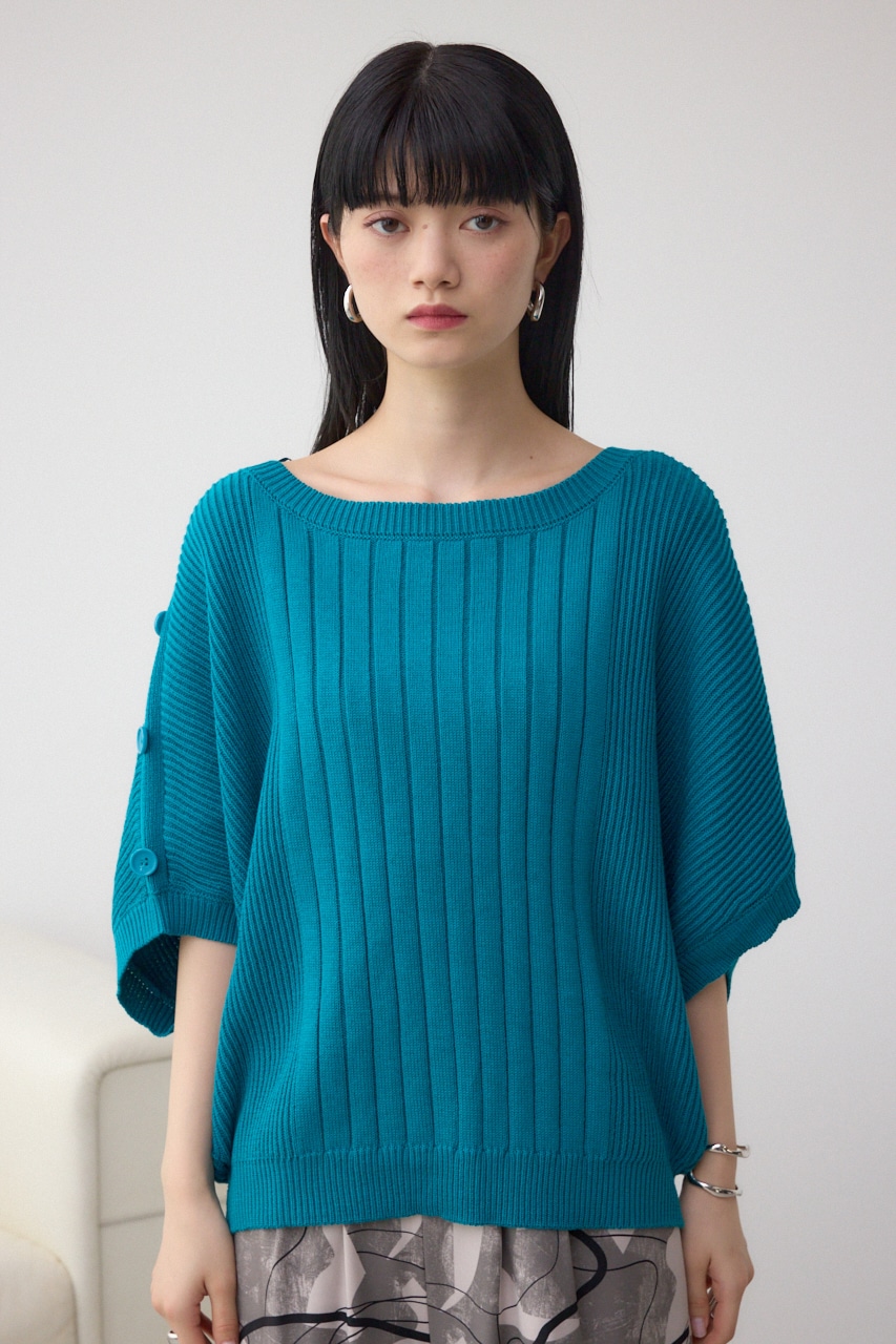 2WAYショルダーボタンニット BLU FREE