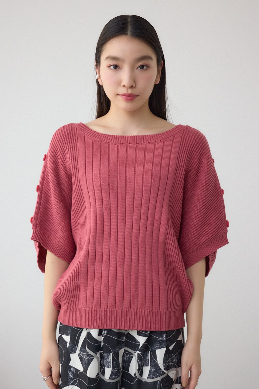 2WAYショルダーボタンニット PNK FREE