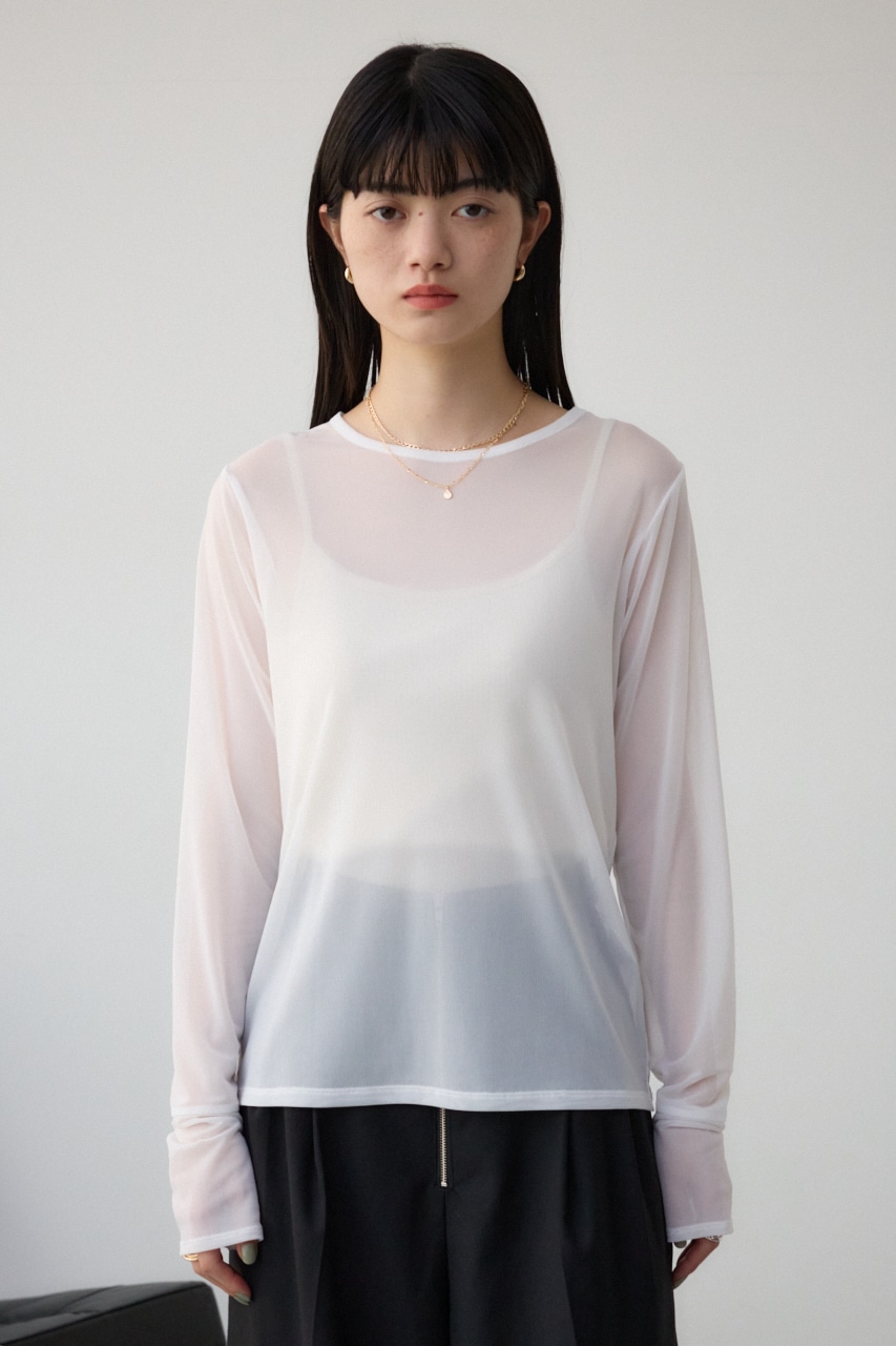 バックスリットシアーロングトップス IVOY FREE