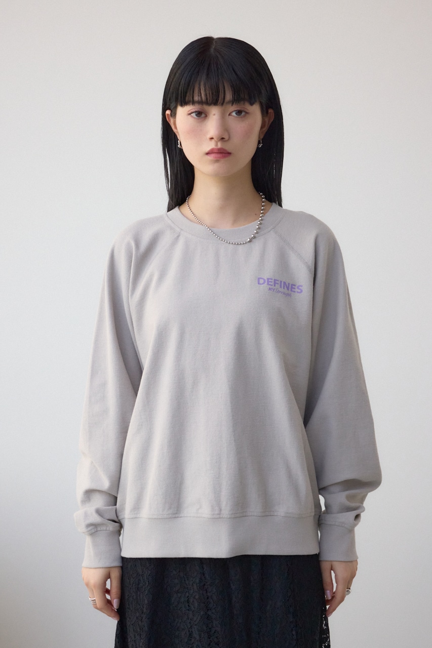 ミニウラケプリントトップス L/GRY FREE