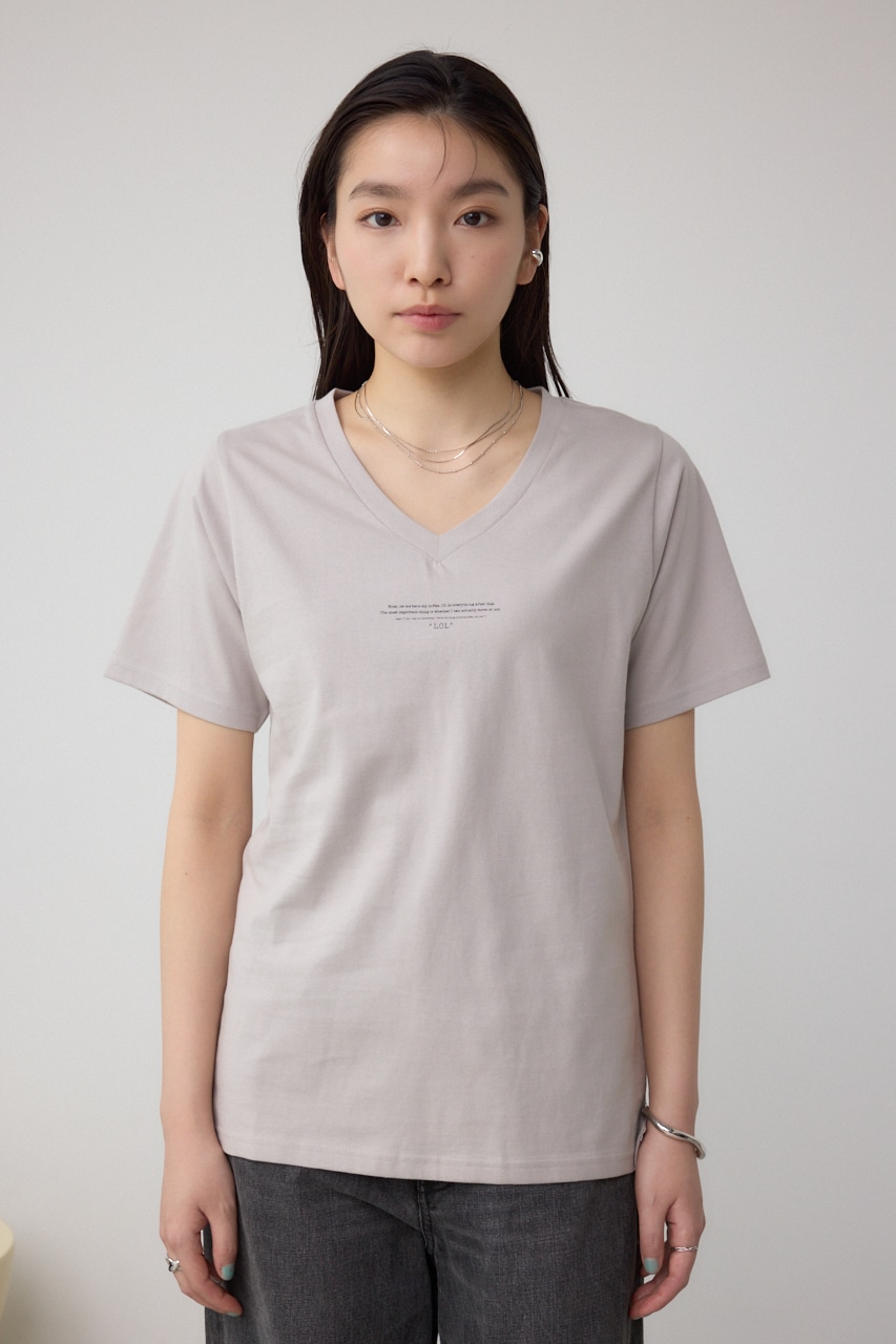 チェストメッセージロゴTシャツ L/GRY S