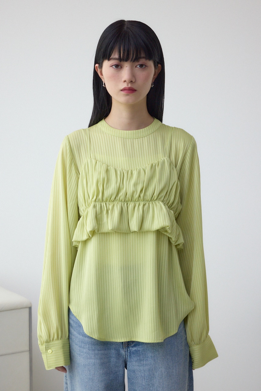 バルーンビスチェレイヤードセットブラウス LIME FREE