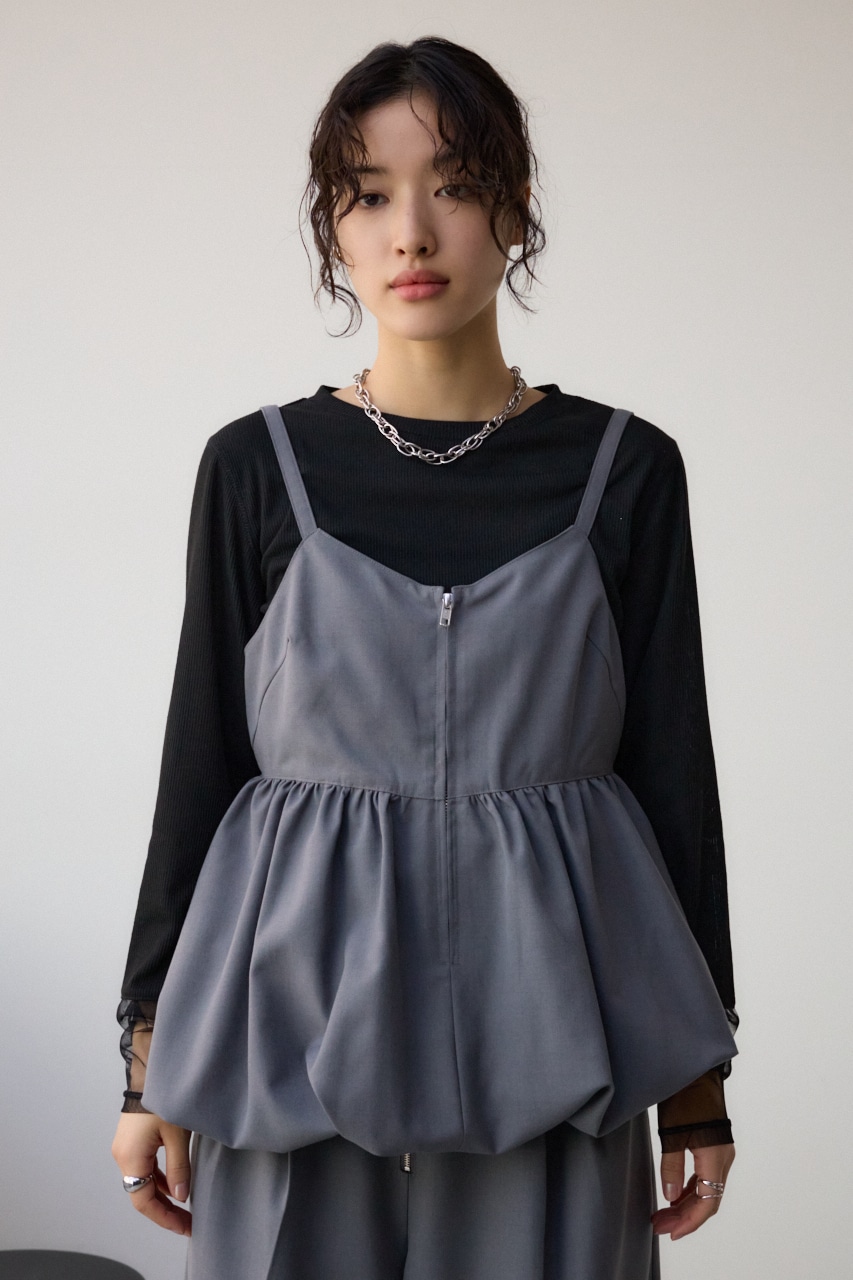 フロントジップバルーンキャミ GRY FREE
