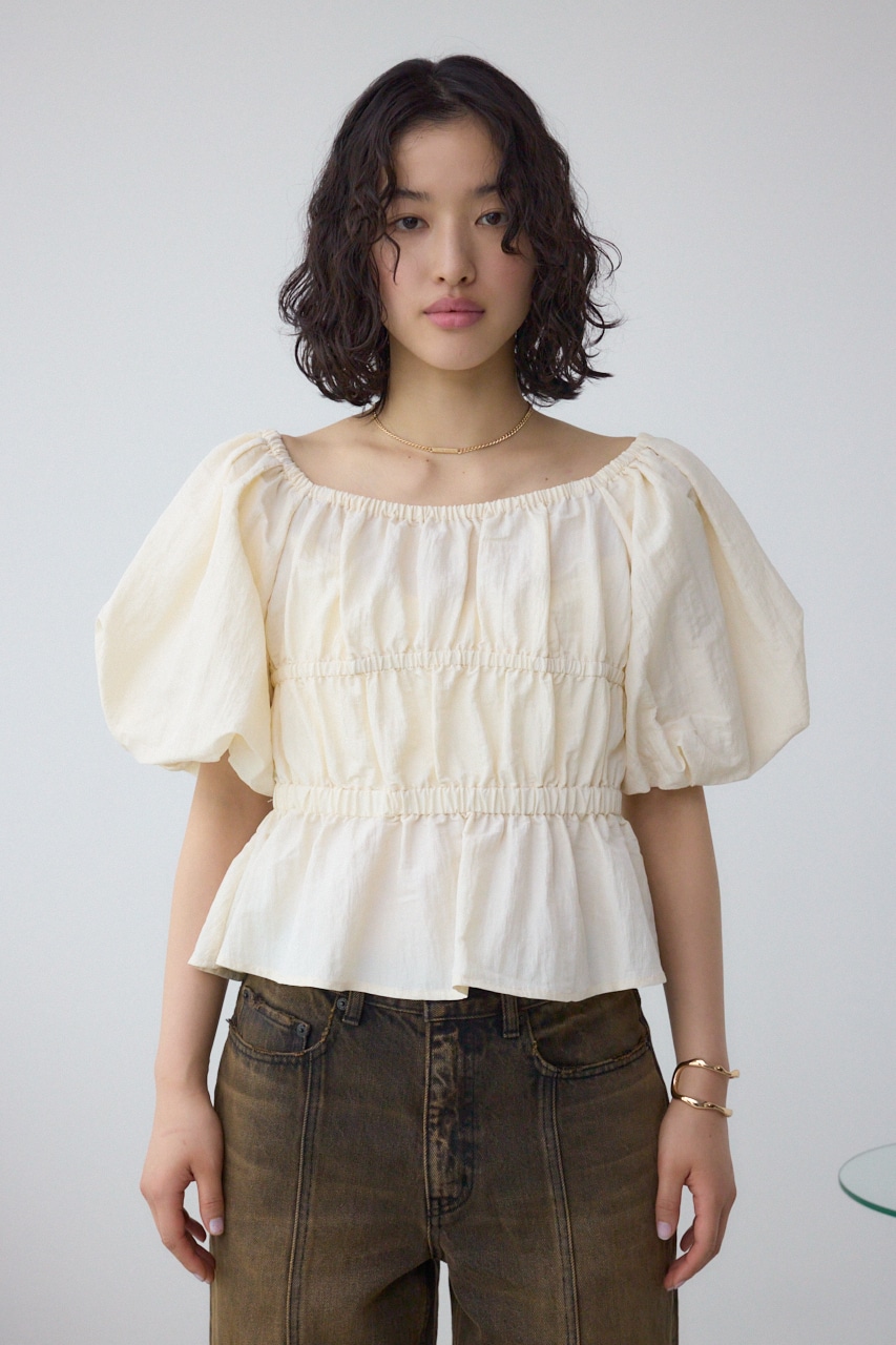 パフショルダー2WAYブラウス IVOY FREE