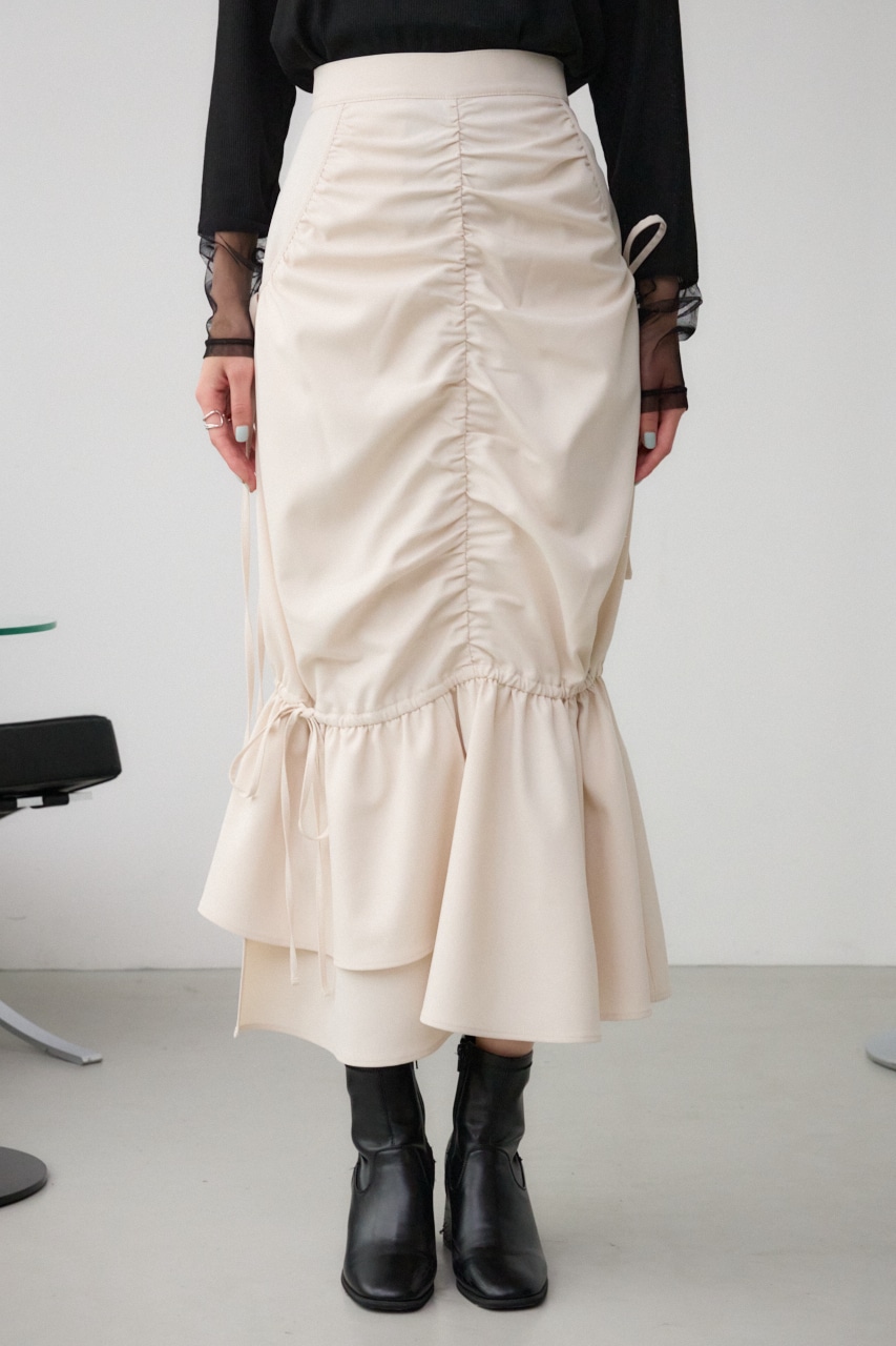 ギャザーマーメイドリボンスカート IVOY M