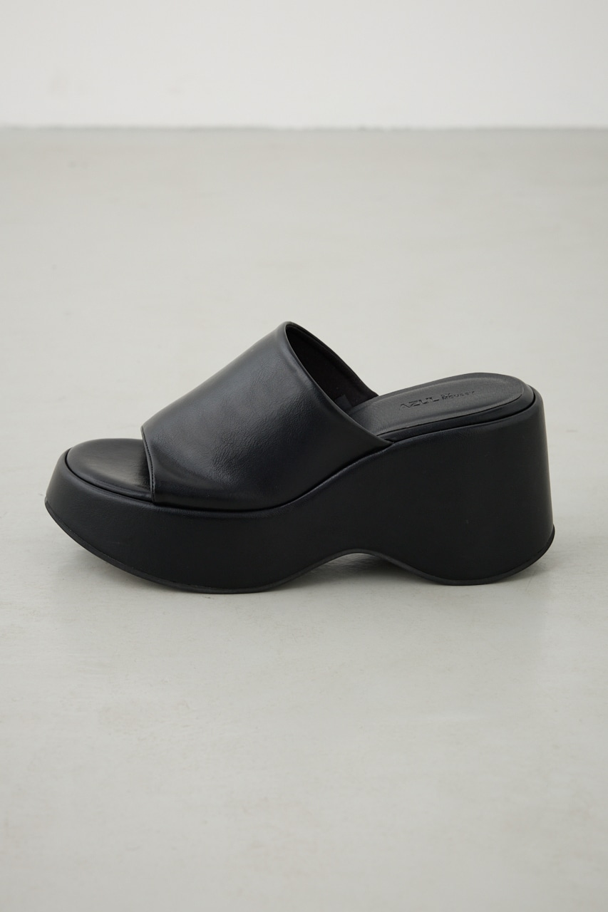 プラットフォームミュールサンダル BLK S