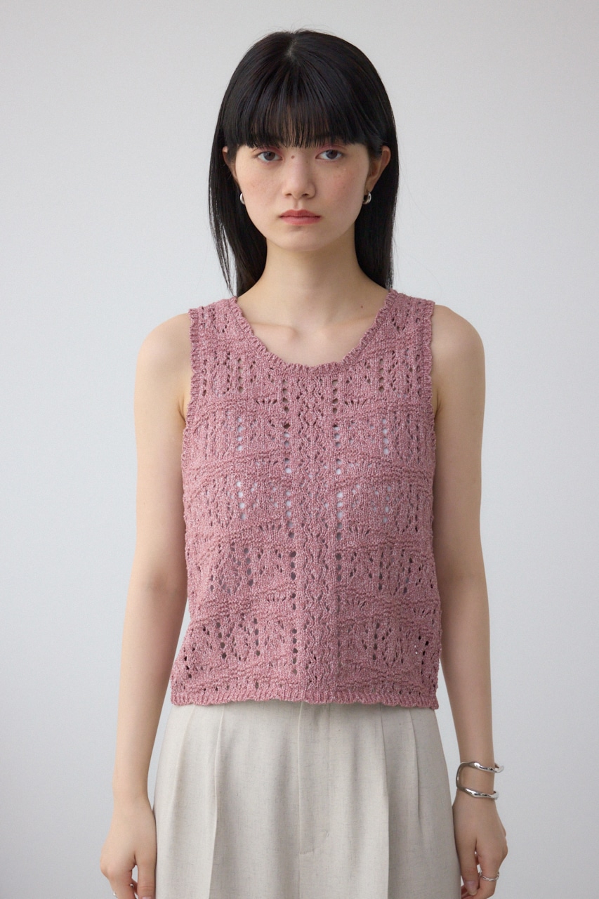 AZUL BY MOUSSY | クロシェニットタンク (タンクトップ ) |SHEL'TTER