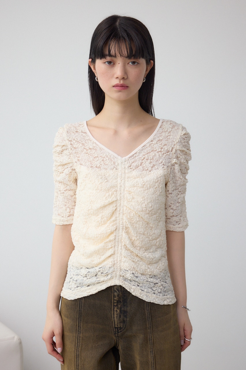 AZUL BY MOUSSY | 2WAYギャザーレーストップス (Tシャツ・カットソー