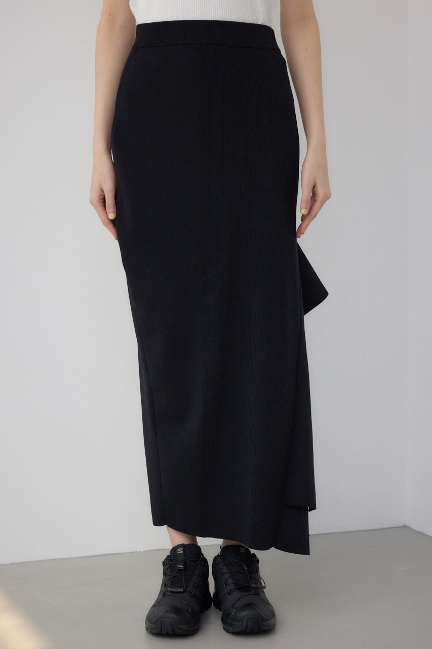 【PLUS】パネルドレープマーメイドスカート BLK S