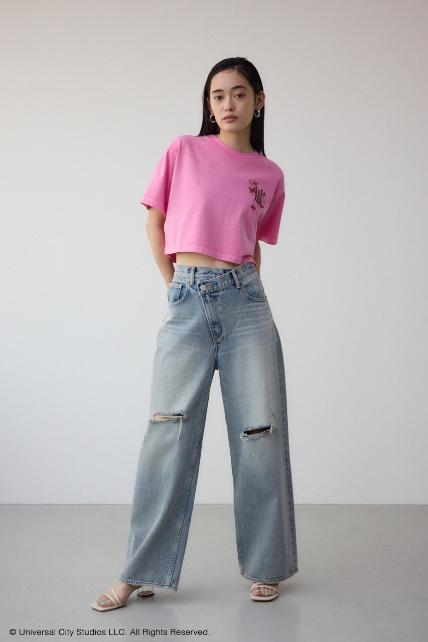 【WICKED×AZUL】ピグメントバックロゴT PNK M