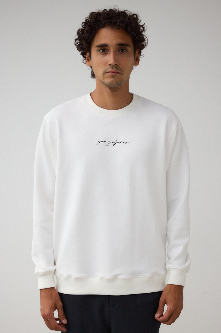 フェイクスウェード刺繍ロゴトップス WHT FREE