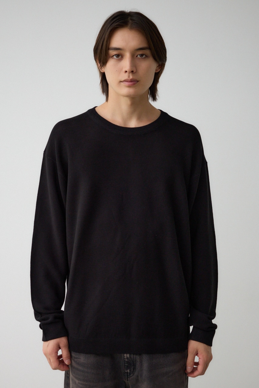 ベーシックガーターニット BLK M