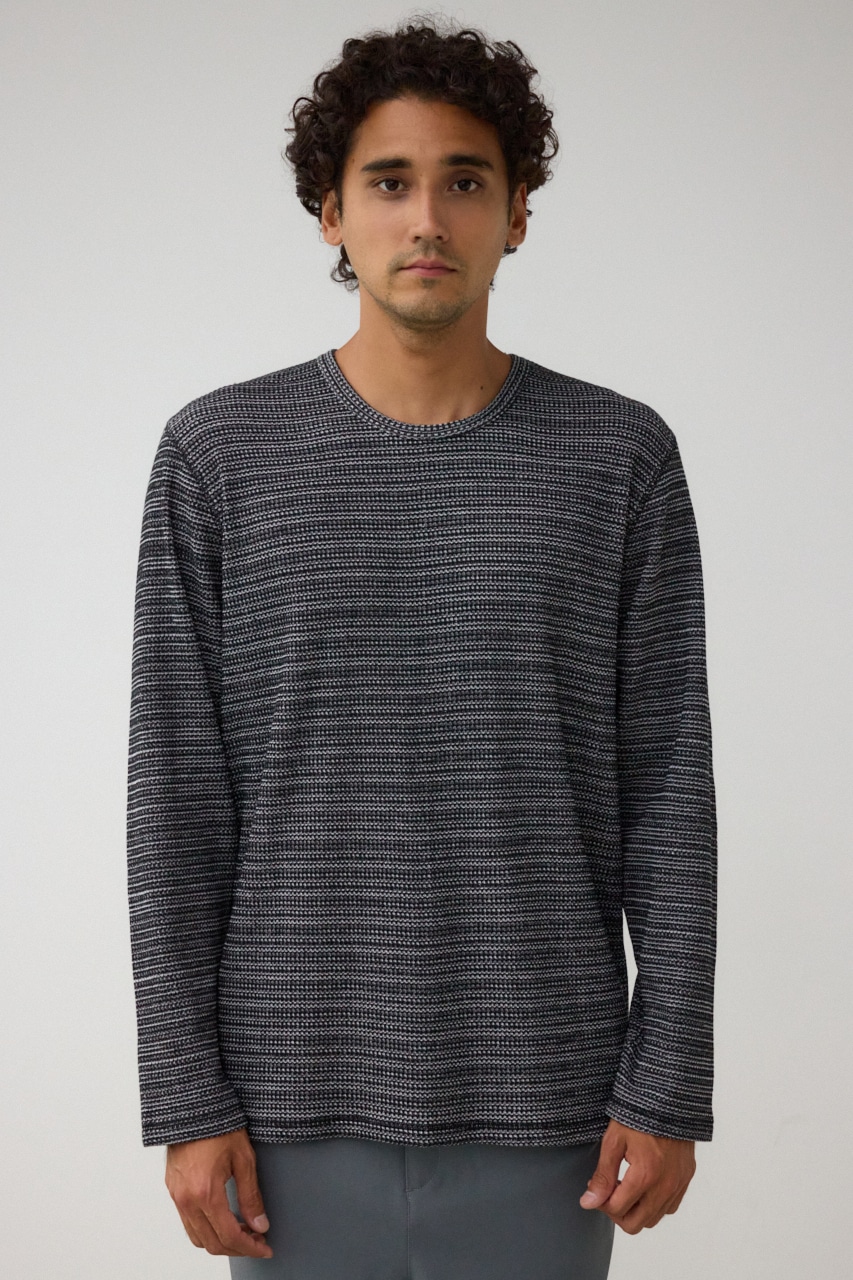 ヘビーワッフル長袖プルオーバー T.GRY M