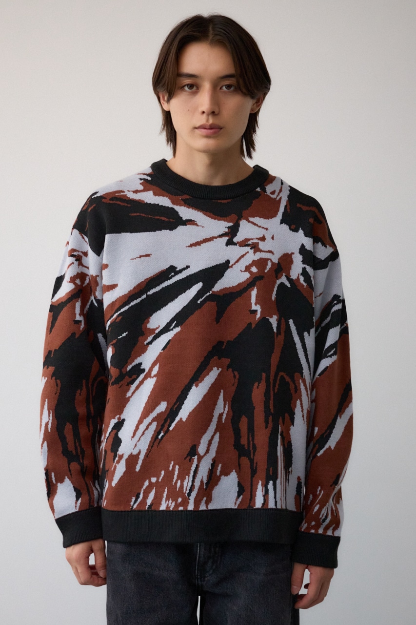 アグリゲーションジャガードニット 柄BRN M