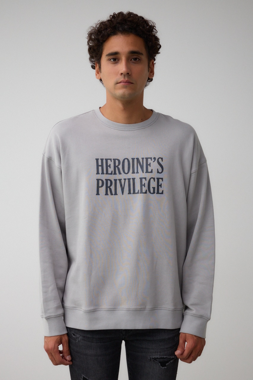 裏起毛配色ステッチトップス GRY L