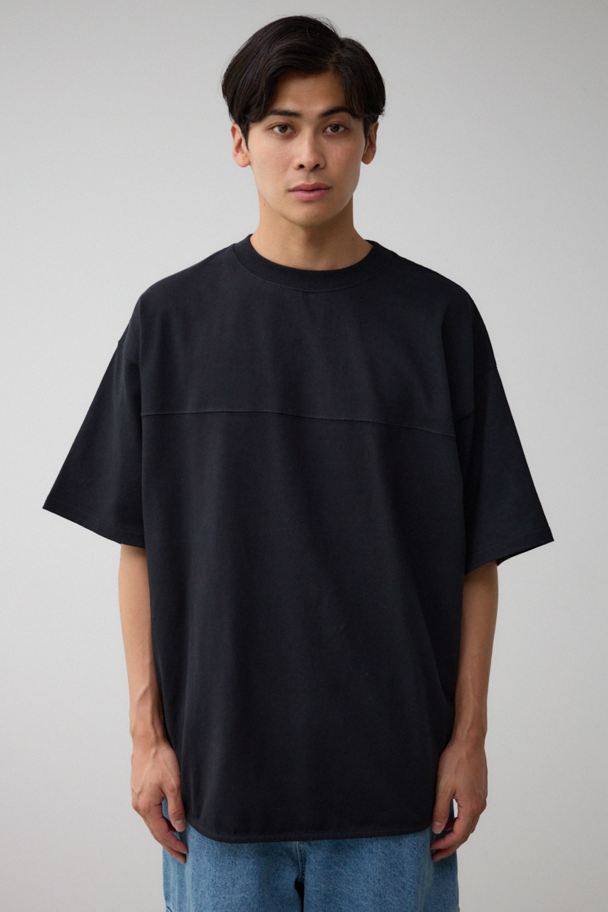 ラウンドヘムビッグTシャツ BLK FREE