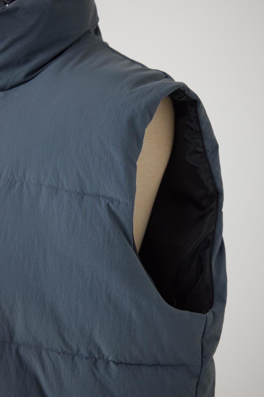 スタンドカラー中綿ベスト GRY FREE