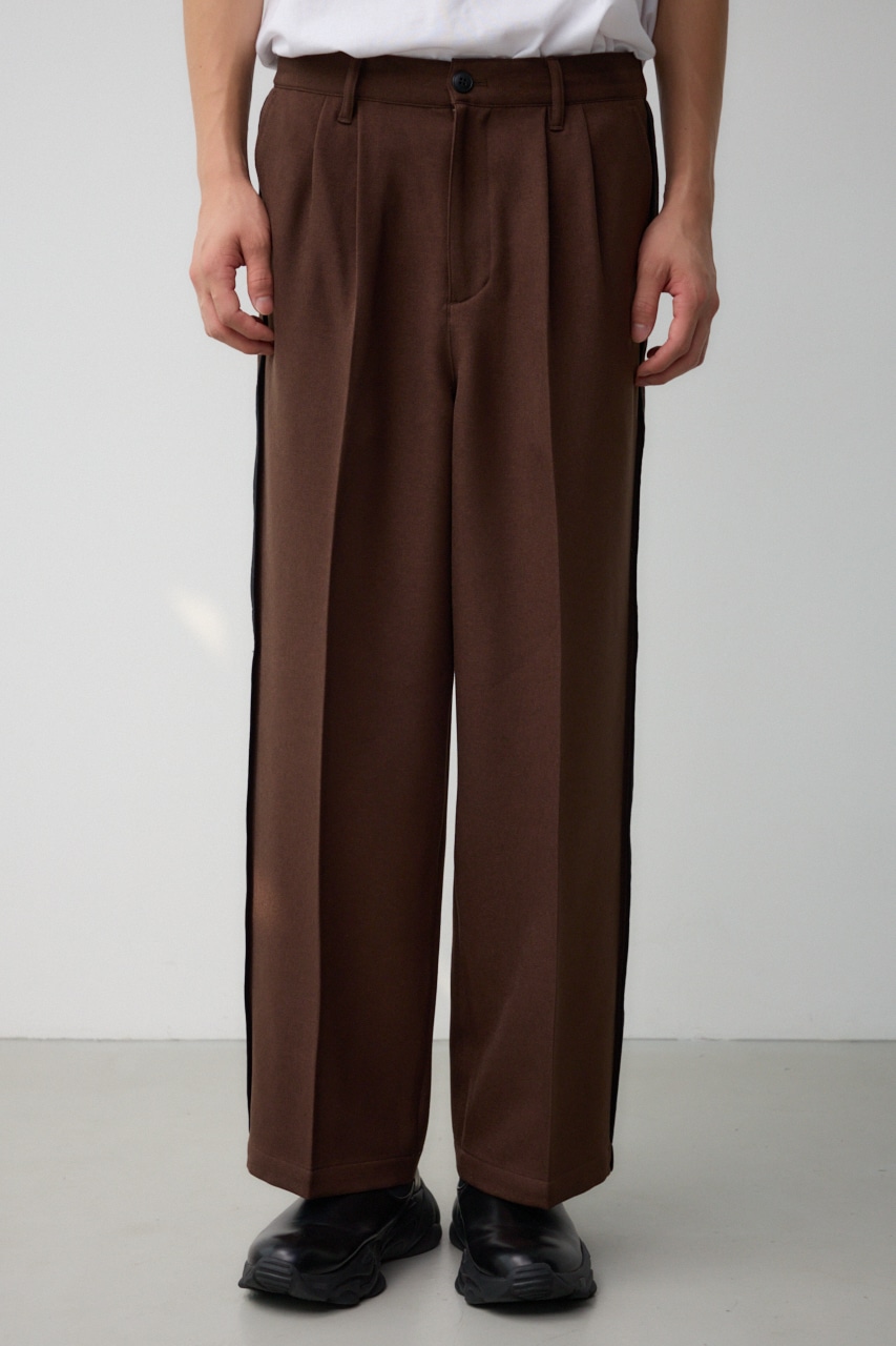 ツータックラインワイドパンツ BRN FREE