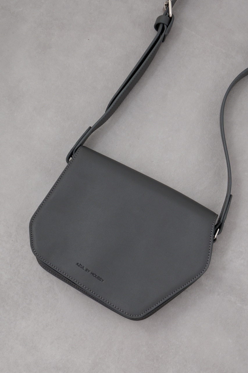 フェイクレザースクエアショルダーバッグ GRY FREE