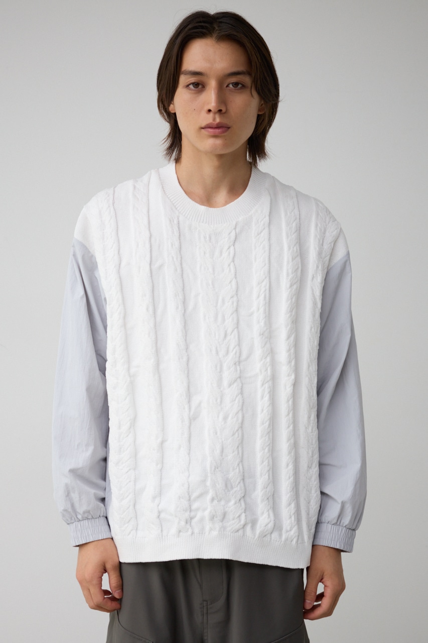 スウィッチングコンビネーションニット L/GRY FREE