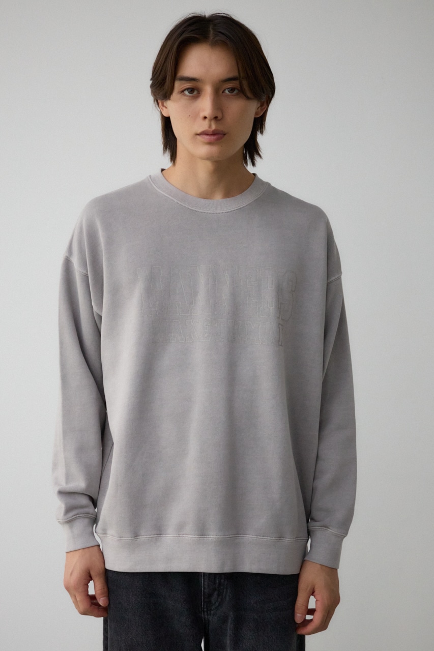 ピグメントクルーネックスウェット L/GRY M